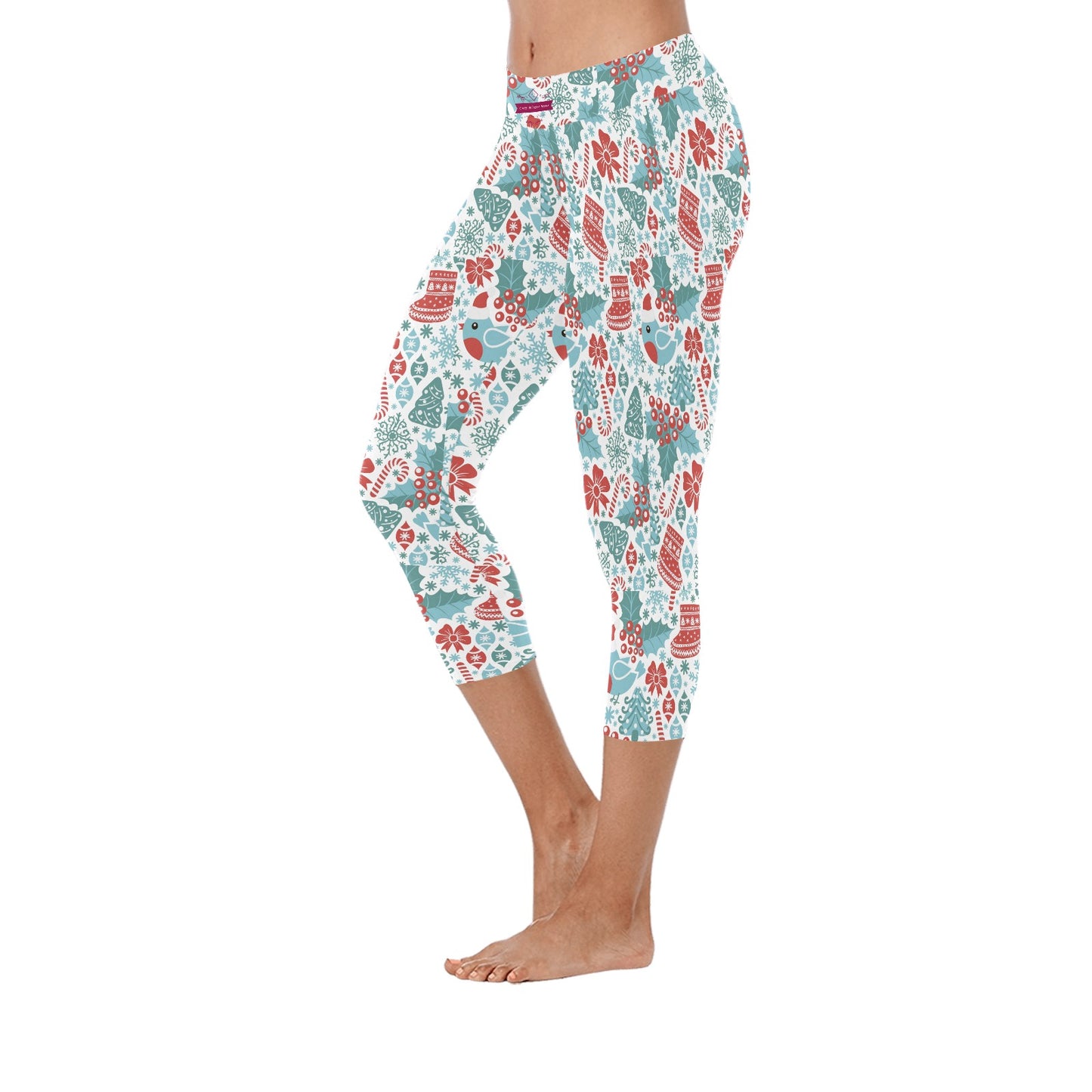 CWS Cozy Leggings All-Over Low Rise Capri Festive Style  Leggings by Cozy Winter Store