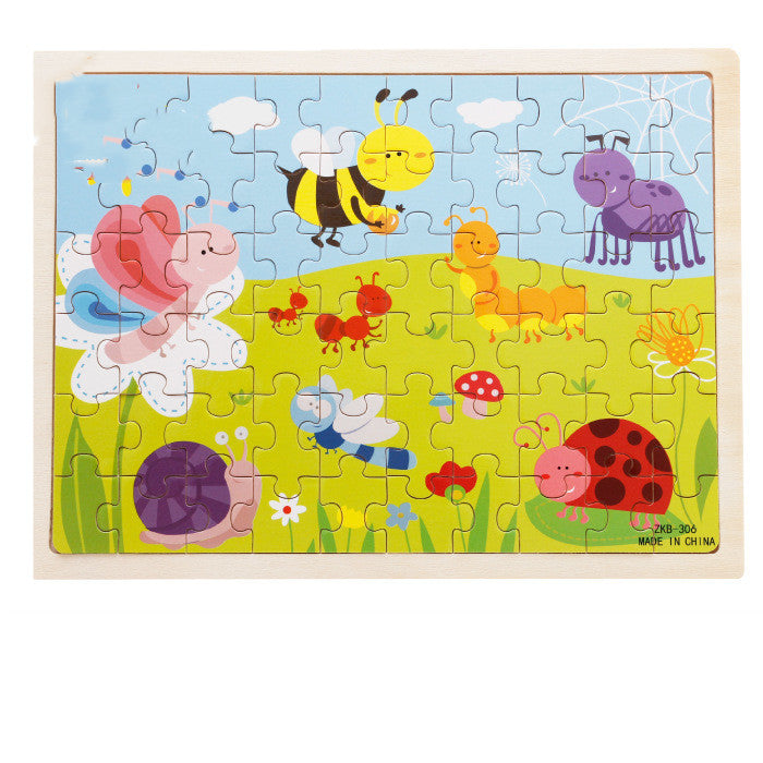 Wooden Children Infants Early Education Puzzle 60 Pieces