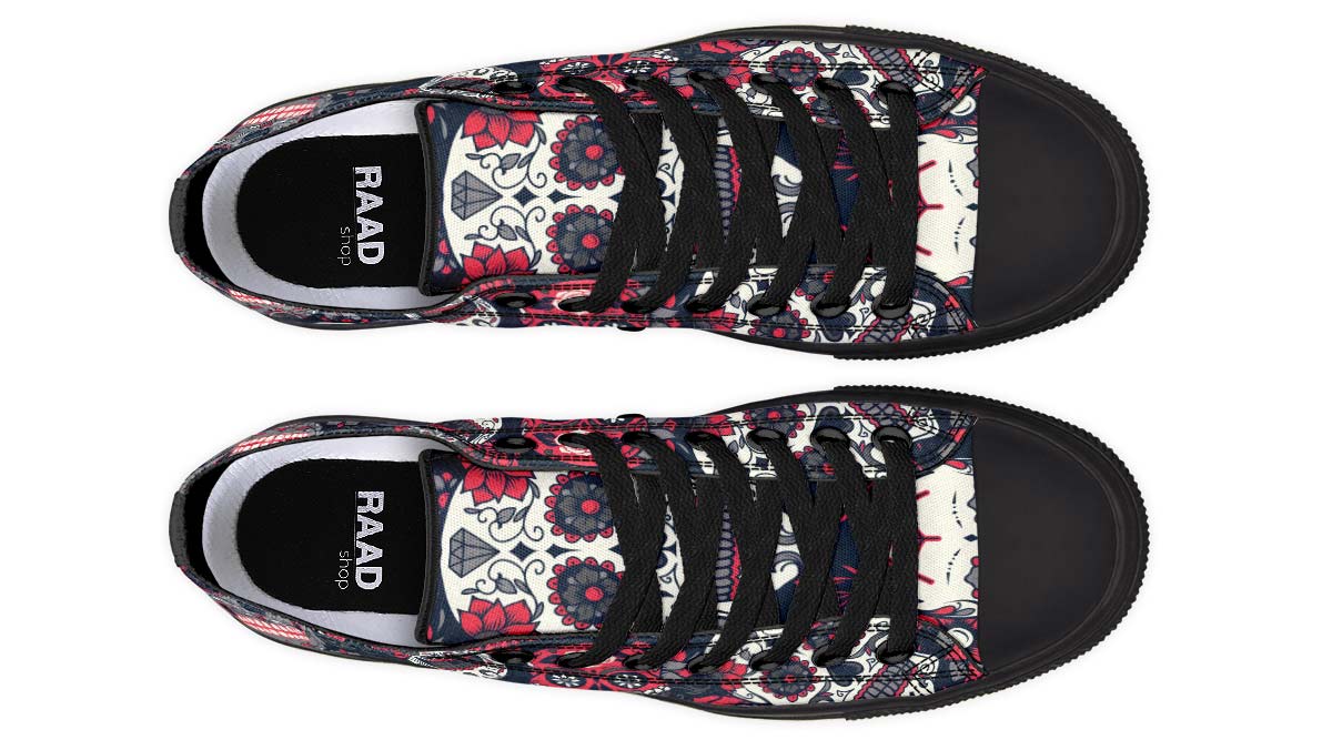 UrbanKicks Psycho Stylish Printed Low-Top Canvas Shoes for Couples