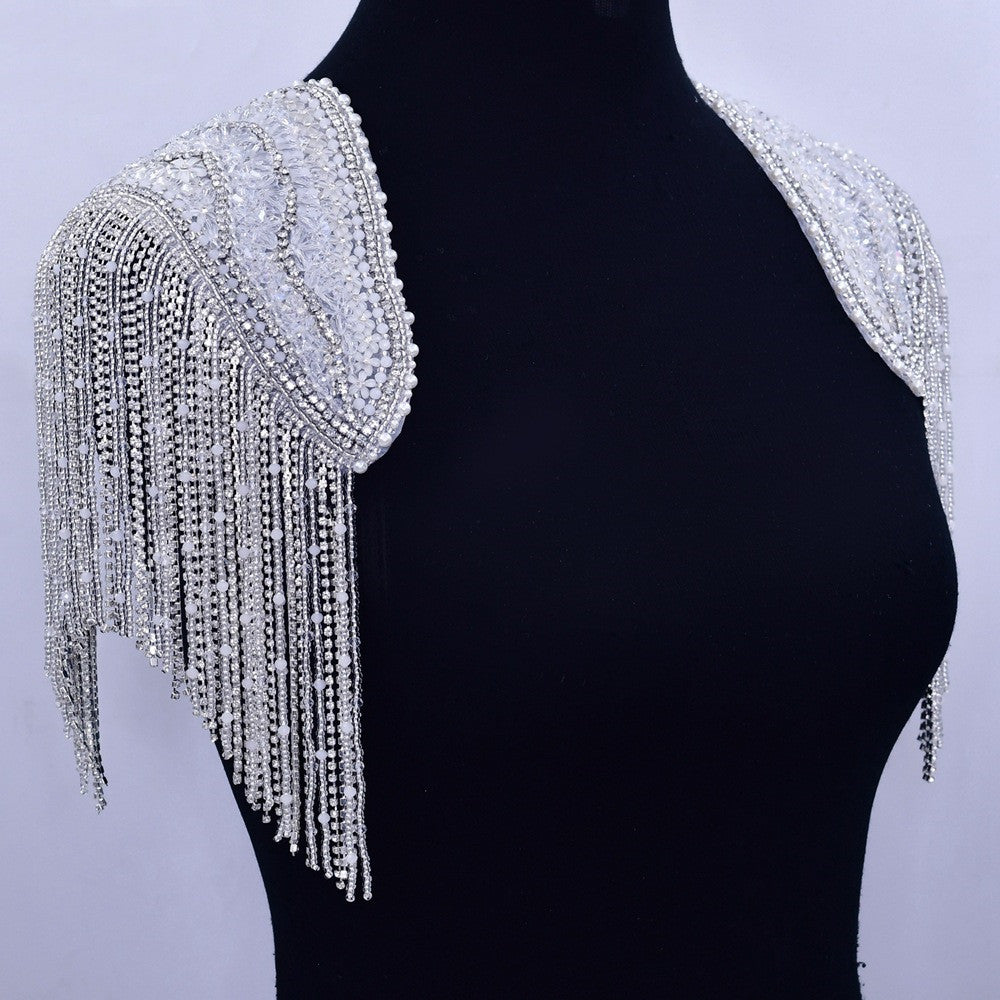 Versatile Crystal Pearl Fringe Shawl