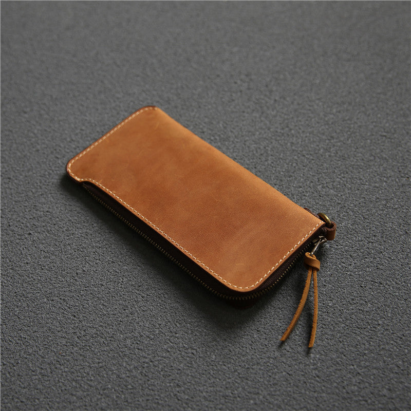 Wallet Top Layer Leather Belt Zipper Wallet