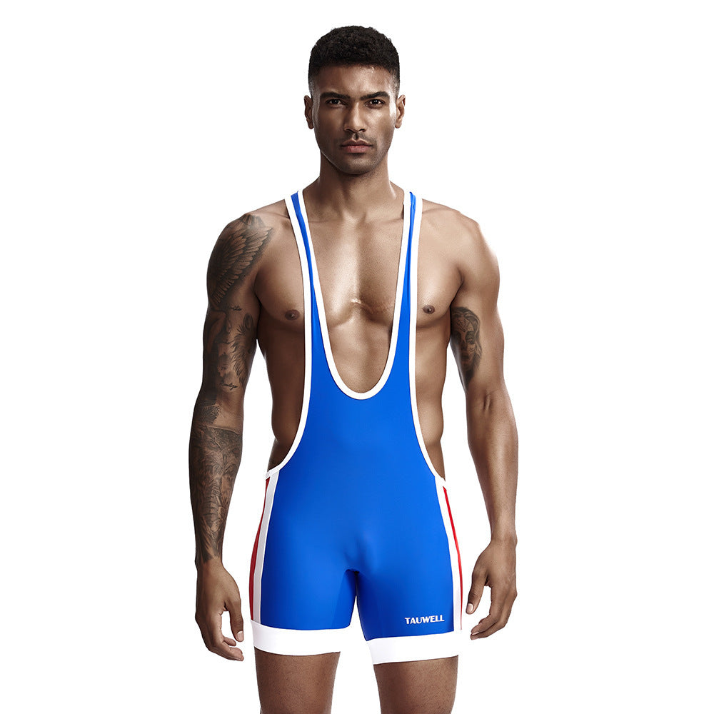 Personality Trendy Sports And Leisure One-piece Vest Suit Men's Fashion Sexy Stretch One-piece Swimsuit