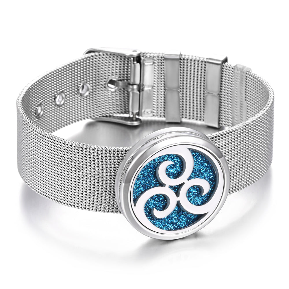 Essence Elysium: Aromatherapie-Armband und Parfümdiffusor aus Edelstahl.