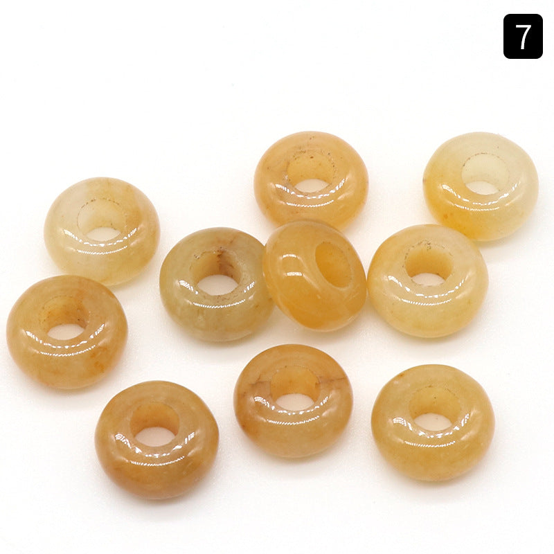 5x10mm Large Hole 4mm Circle Natural Crystal Agate Jade Beads Abacus Beads