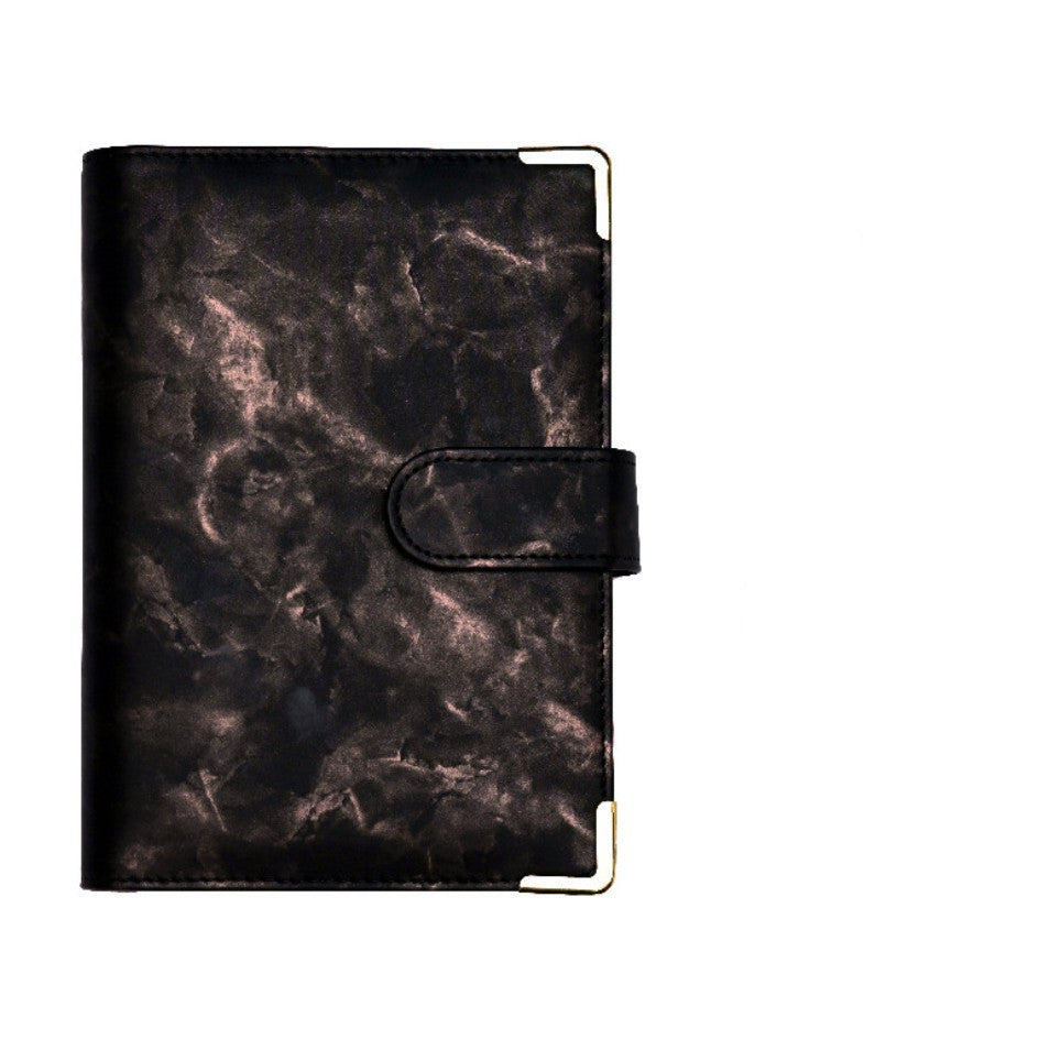 Spot Cross-border A6 Loose-leaf Binder Journal Book Marbling Notebook Leather PU6 Hole Loose Spiral Notebook Cash Budget