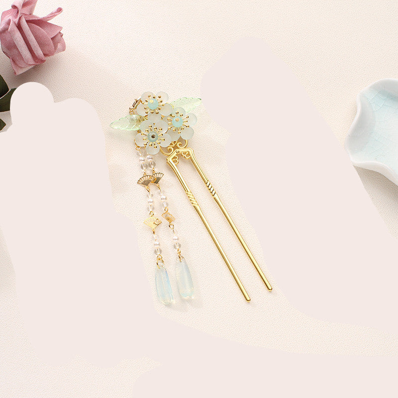 Antique Hanfu Headdress Tassel Bride Hairpin Step Shaking Insert Comb Hair Jewelry