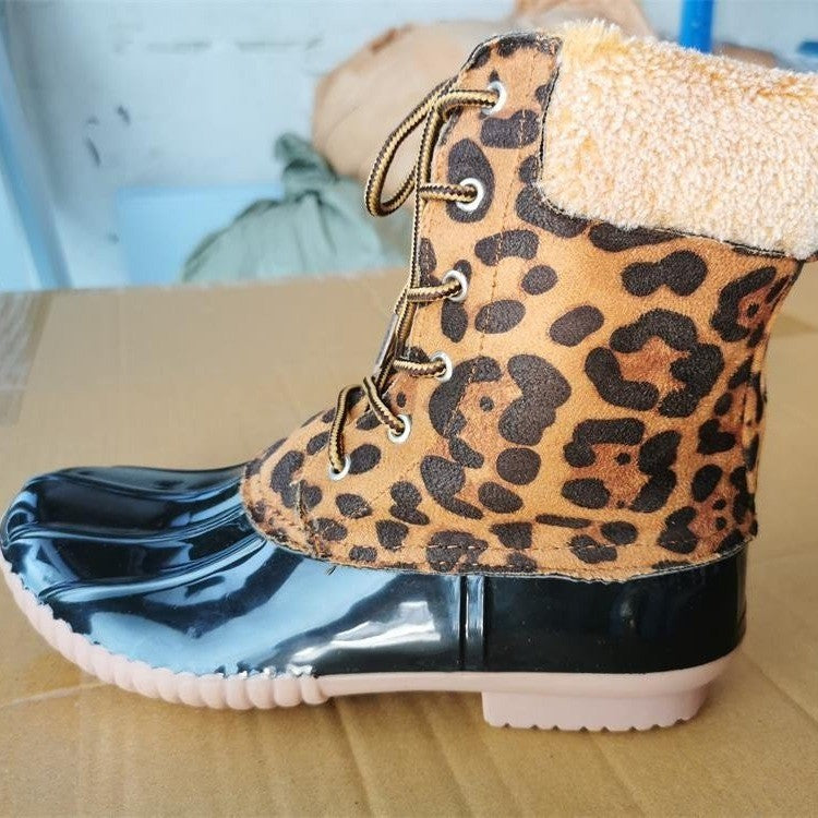 Rubber sequined snow boots