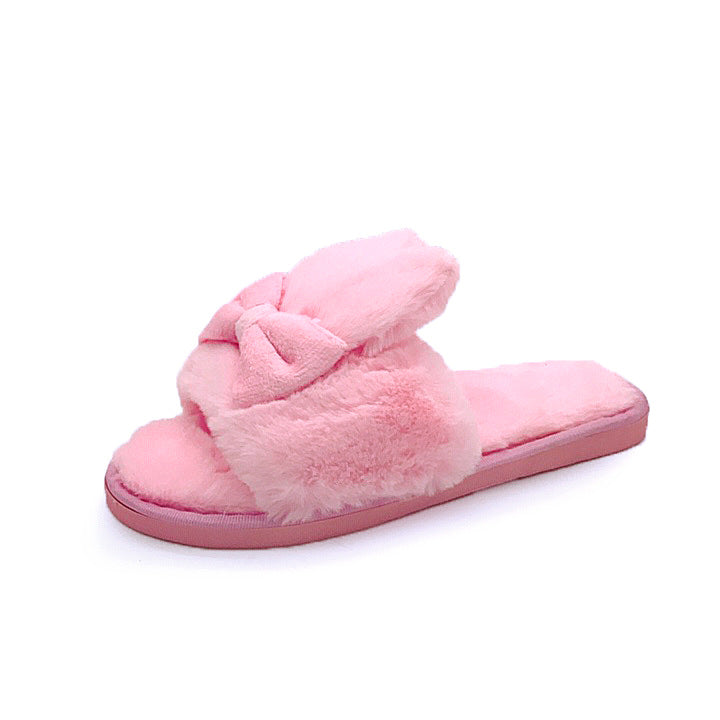 BowPlush: Gemütliche Baumwoll-Slipper mit einem Hauch von Eleganz und einer plüschigen Schleife.