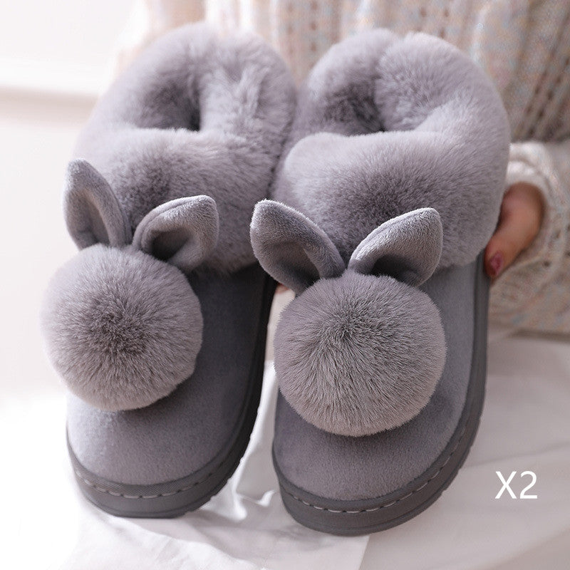 CozyPaws: Warm, fluffy cotton slippers with rabbit fur for a cute winter look.