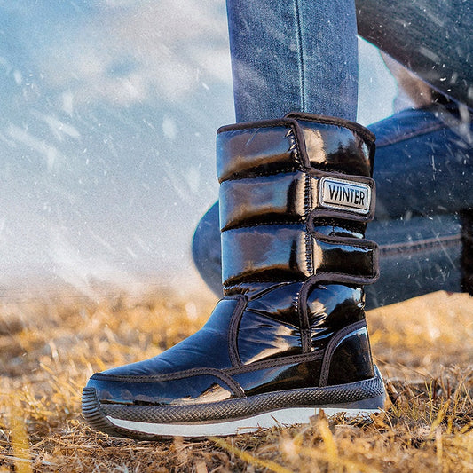 Warmth meets style in VelvetWalk Snow Boots—cozy fleece-lined, non-slip comfort.