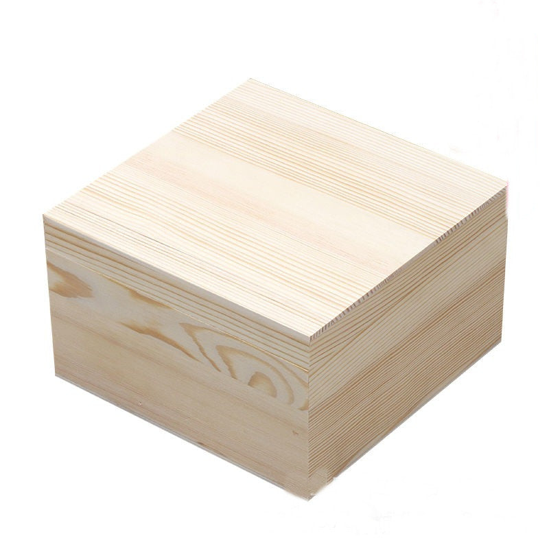 Wooden clamshell gift box Wooden packing box Rectangular tool wooden box