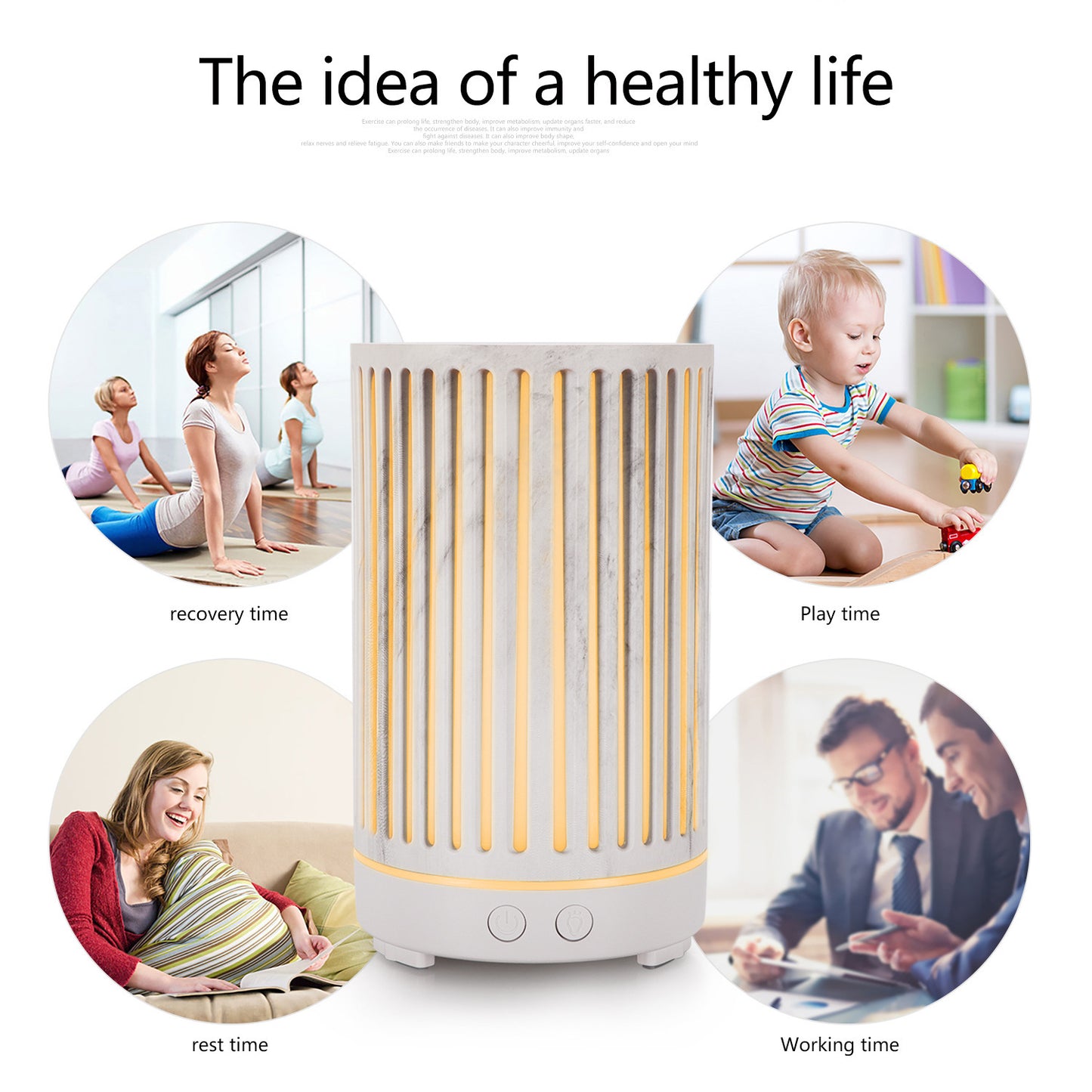 Vertical Hollow Aroma Diffuser Low Noise Bedroom Air Purifier Office Desktop Humidifier