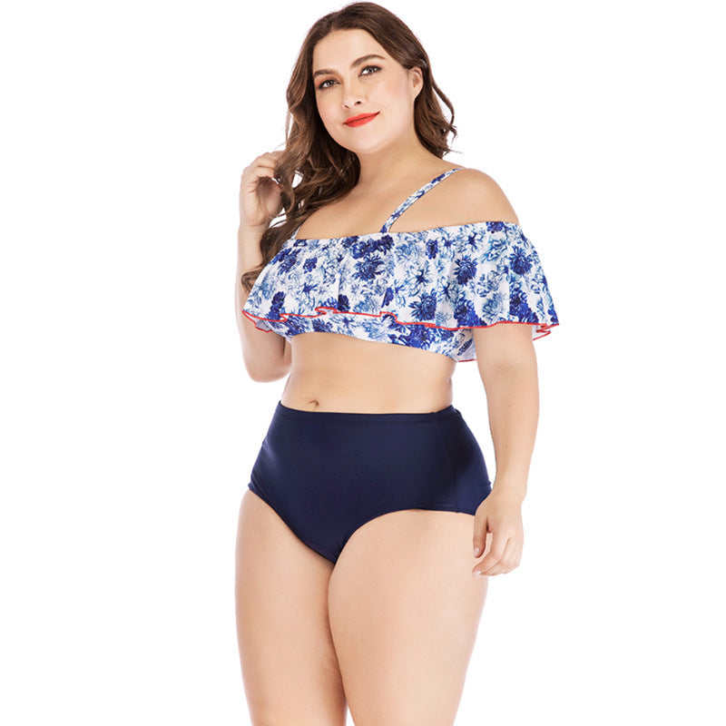 Women's printed plus size swimsuit