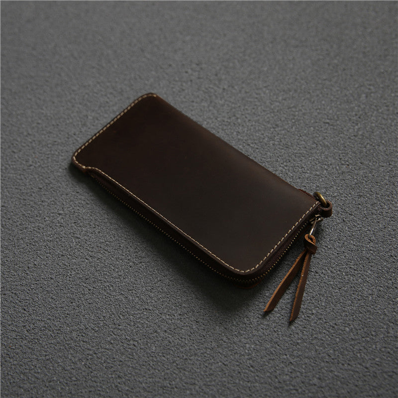 Wallet Top Layer Leather Belt Zipper Wallet