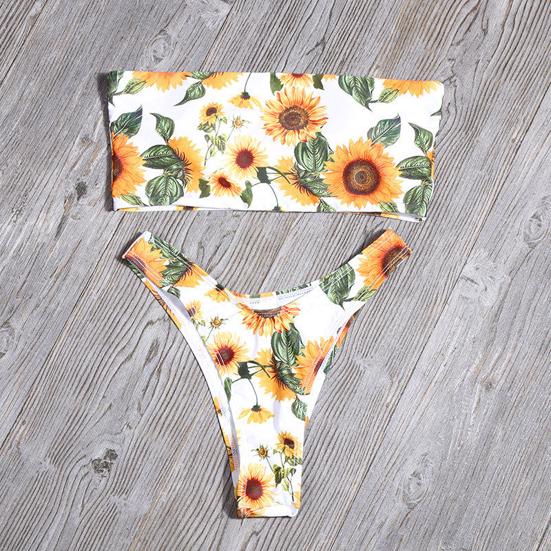 Split printed swimsuit