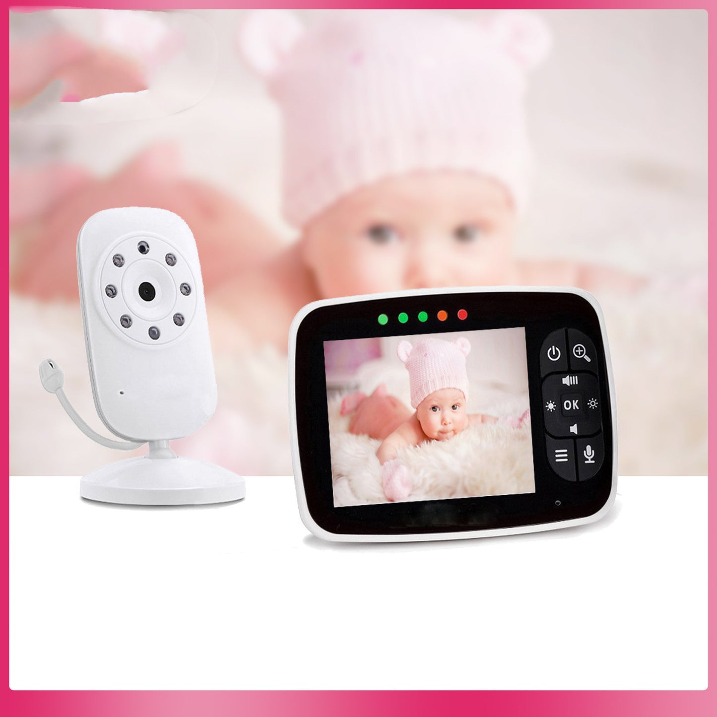 3.5 Inch Digital Wireless Baby Monitor Two-way Intercom Night Vision