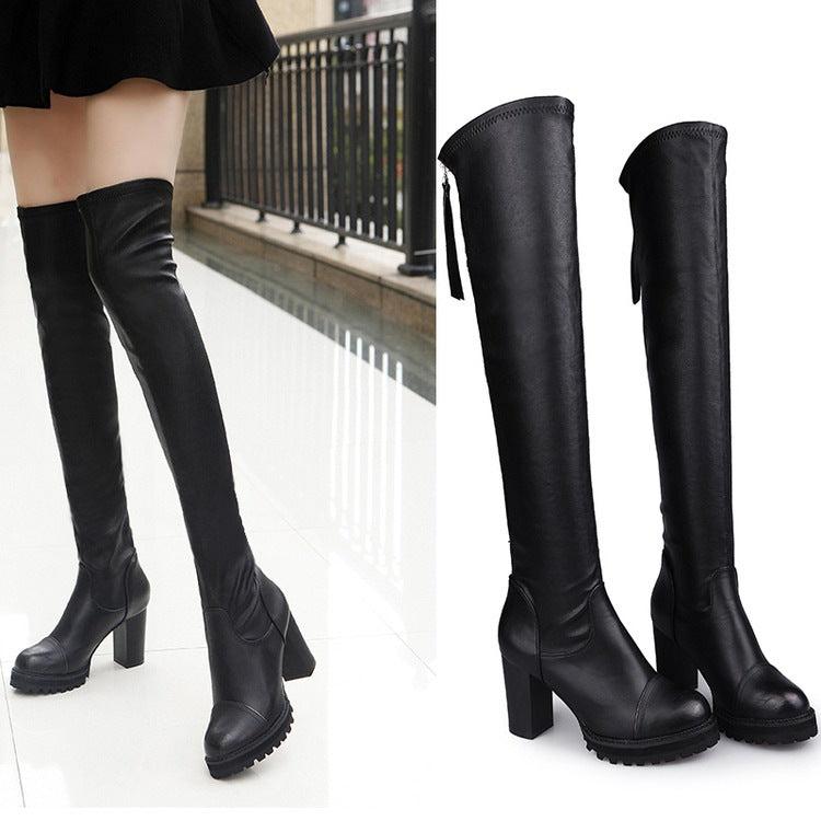 Women's boots high-heeled stovepipe boots