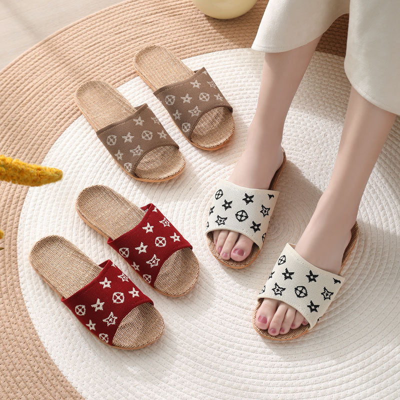 Linen Slippers Women's Summer Indoor Home