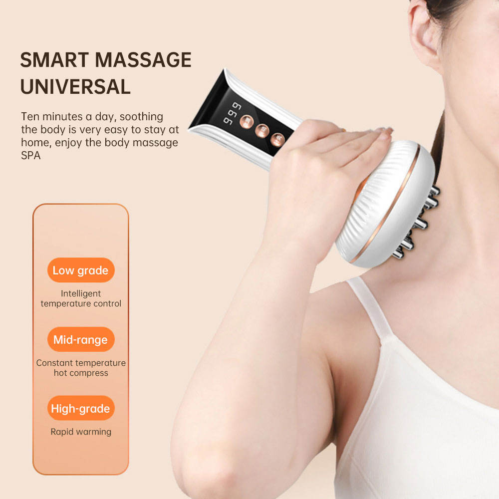 Multifunctional Electric Meridian Massage Brush EMS Heat Therapy Body Head Massager Slimming Electric Meridian Brush