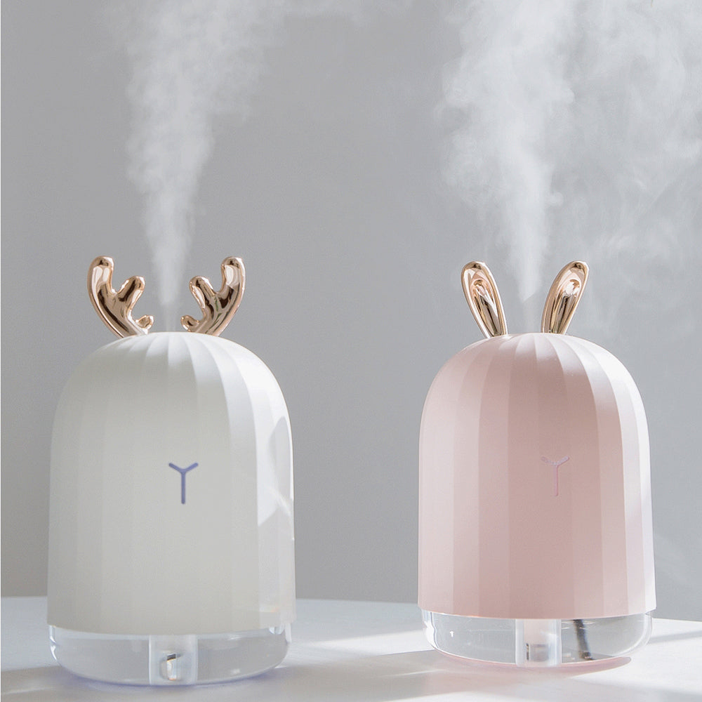 White Deer Pink Rabbit Air Humidifier Creative Cartoon USB Diffuser 220ML Charging Light Desktop Aroma Diffuser