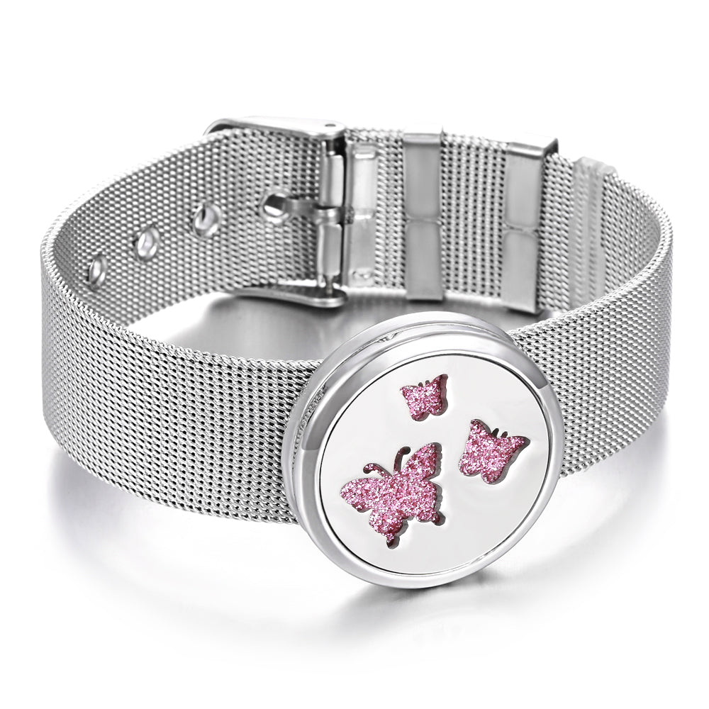 Essence Elysium: Stainless Steel Aromatherapy Bracelet Perfume Diffuser.