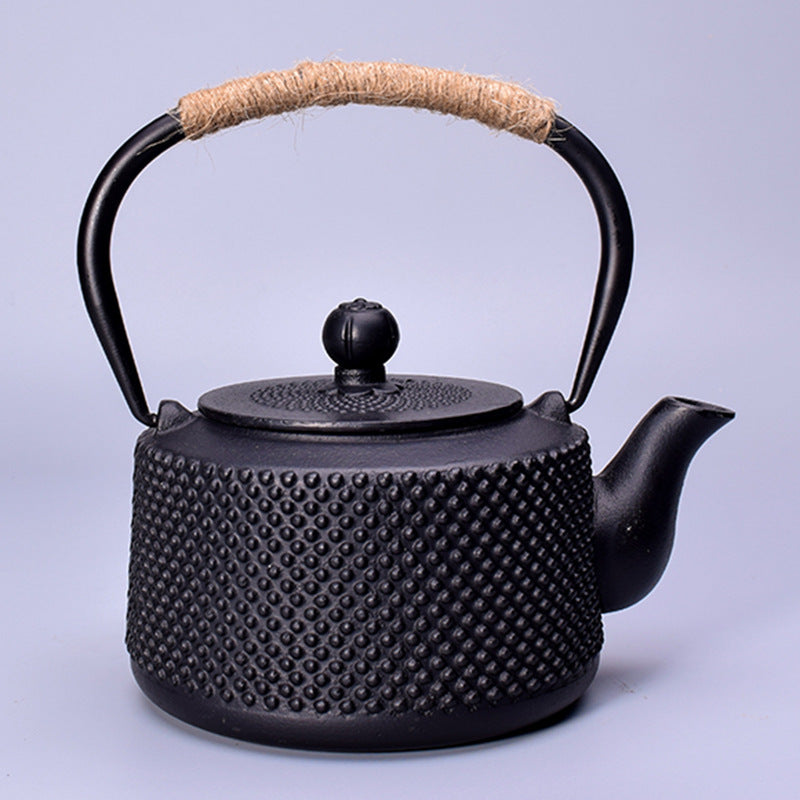 Cast Iron Teapot Peony Teapot Boiling Teapot Pig Iron Teapot Uncoated Tea Set