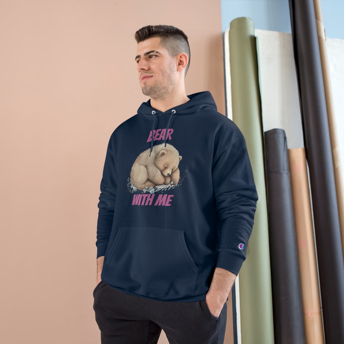 CWS Cozy Hoodie " Bear With Me" Champion Hoodie By Cozy Winter Store