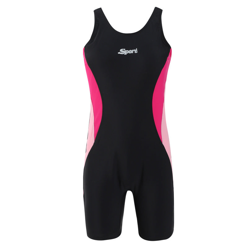 Girls' swimsuit sports flat corner one piece