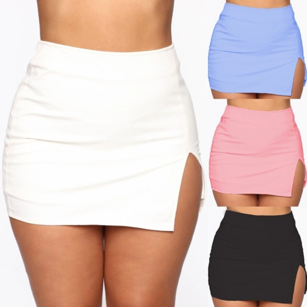 Summer Women's Fashion Short Skirt Solid Color