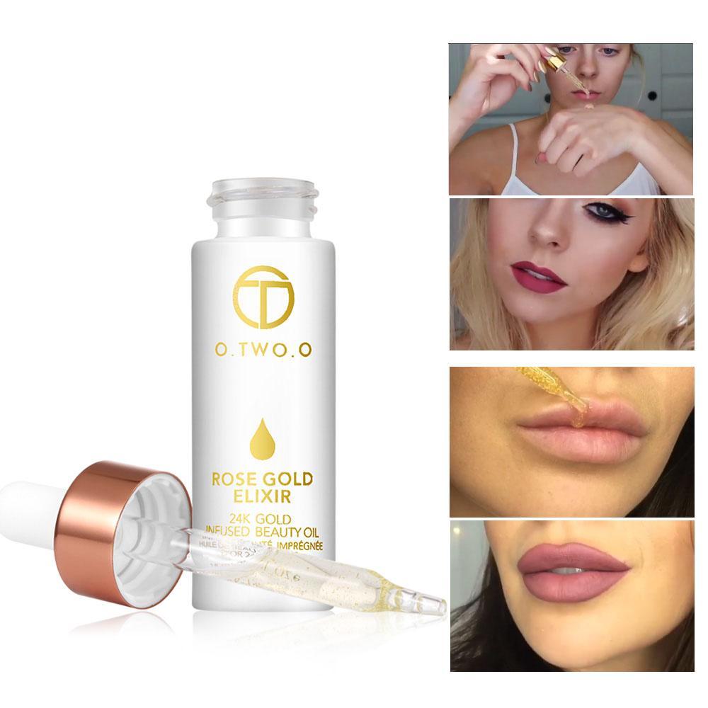 24 Karat Roségold-Elixier, Haut-Make-up-Öl für das Gesicht, ätherisches Öl vor der Grundierung, feuchtigkeitsspendendes Gesichtsöl, Anti-Aging