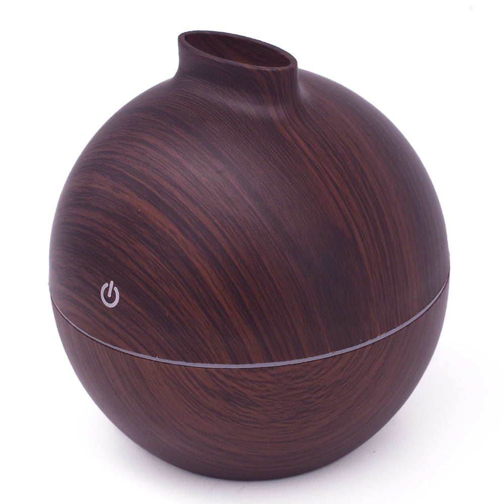 Flat Mouth Mini Wood Grain Home Office Desktop Humidifier 130ML USB Portable Colorful Aroma Diffuser