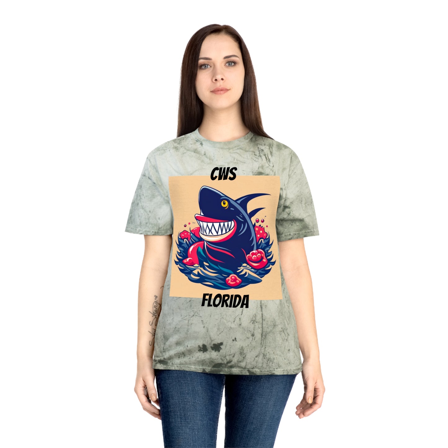 CWS Florida Shark Unisex Color Blast T-Shirt By Cozy Winter Store (ships within USA only)