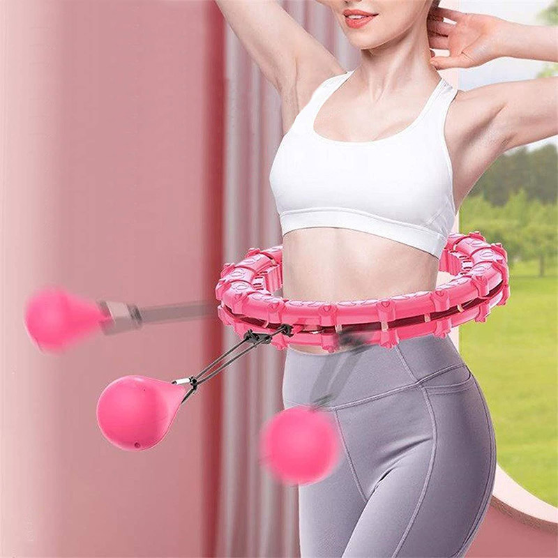 Smart Weighted For Adults Weight Loss, Weighted Fitness Hoops For Weight Loss Equipment, Infinity Hoop Plus Size Detachable 24 Knots, Abdomen Fitness, For Beginners