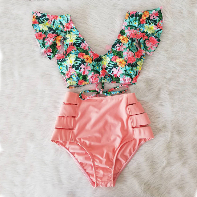 High waist bikini sexy 2-piece set