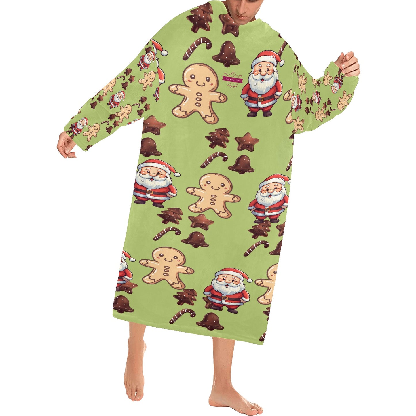 CWS Cozy Vibe Blanket Robe with Sleeves for Adults Chritmas Edition By Cozy Winter Store