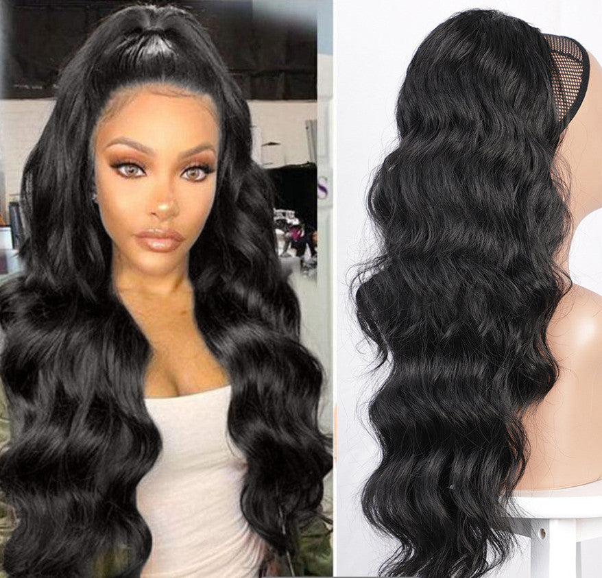 Wig Big Wave Drawstring Ponytail Matte High Temperature Silk Chemical Fiber Wig