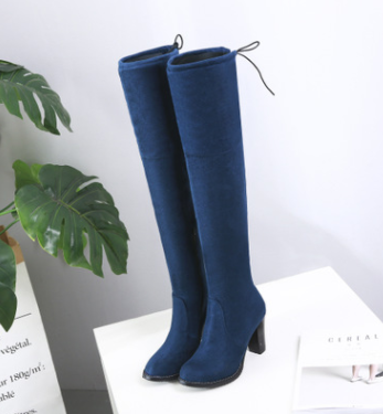 Round head with high heels side zipper over the knee boots boots size code custom-made women's boots