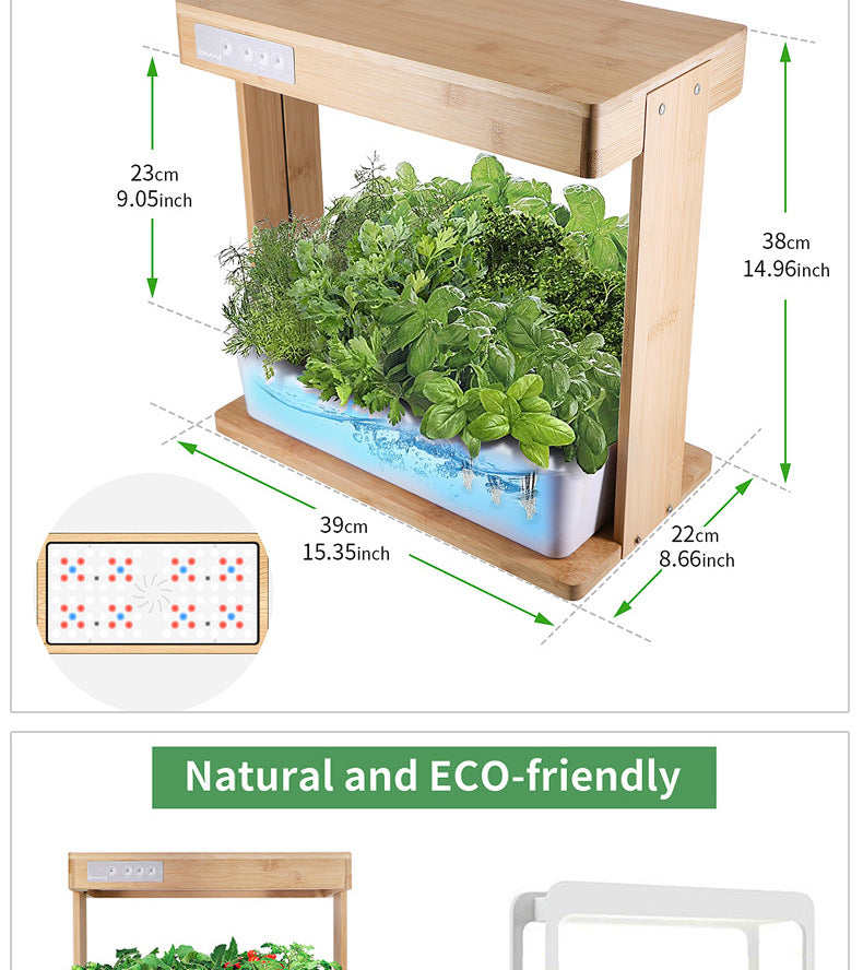 IGS-05 Intelligenter Pflanztopf aus natürlichem Bambus im IKEA-Stil mit 8 Löchern