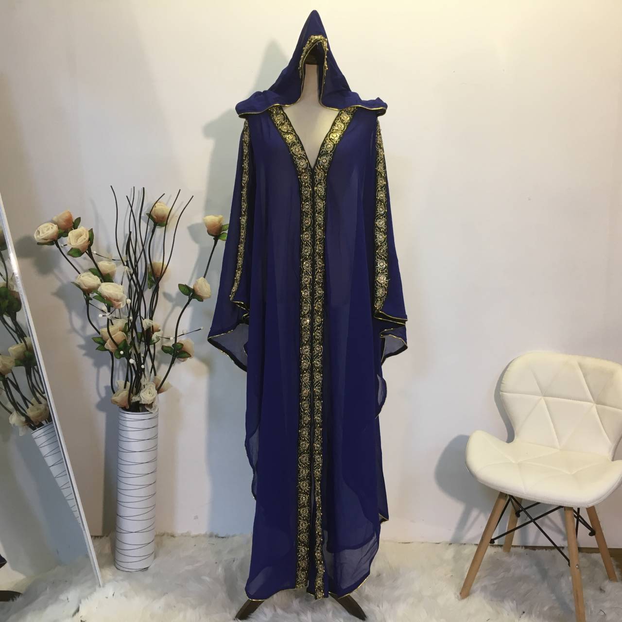 New Fashion Elegant Loose Muslim Robe Dress