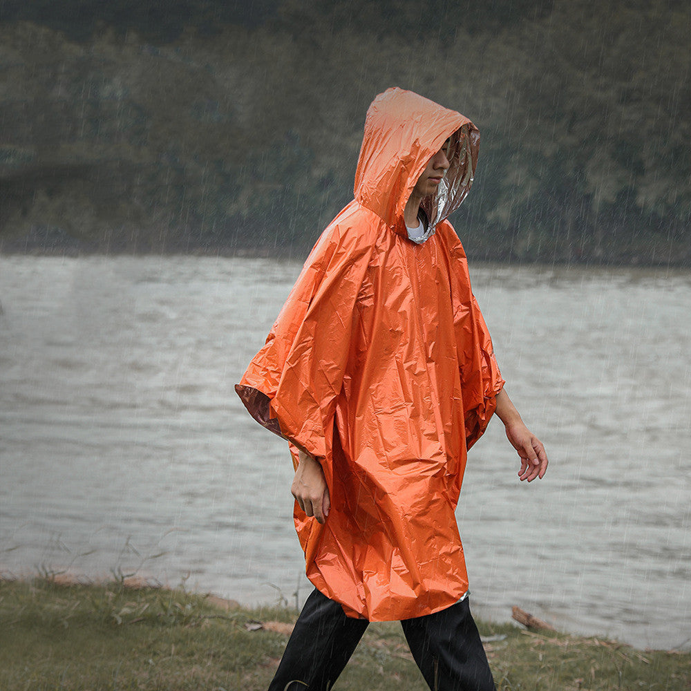 Outdoor Tragbare Erste Hilfe Regenmantel Reflektierende Winddicht Notfall Wandern