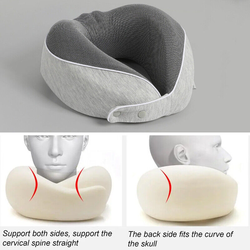 U Shaped Memory Foam Travel Pillow Neck Support Soft Head Rest Car Plane Cushion