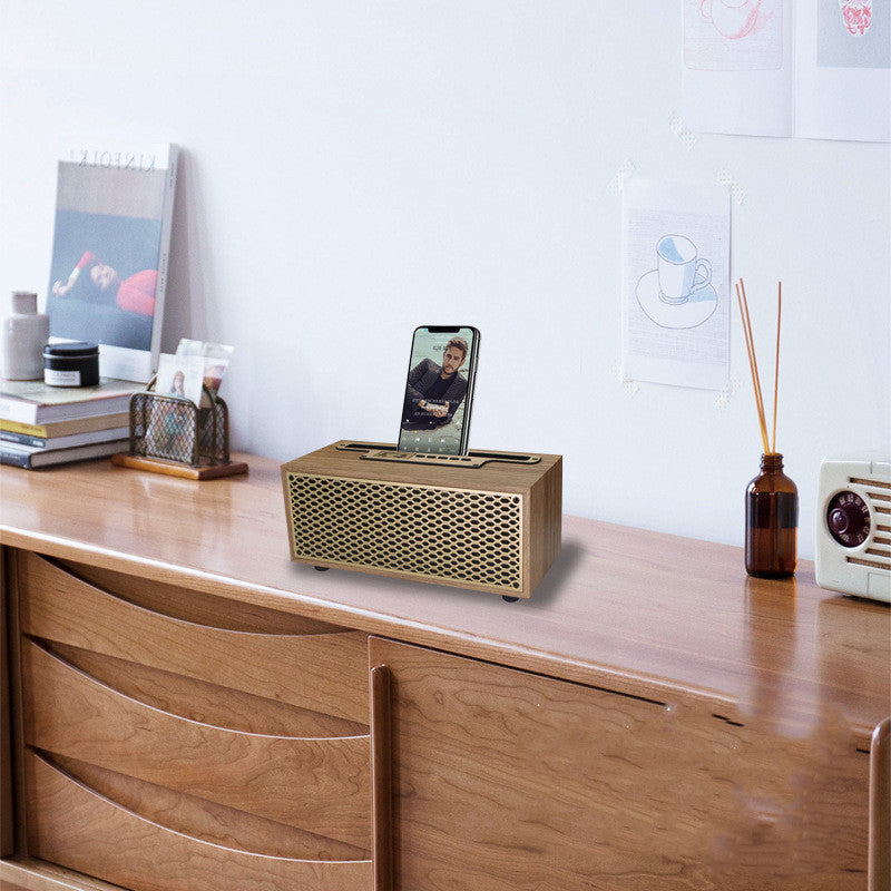 Wireless Home Retro Wood Grain Bluetooth Speaker