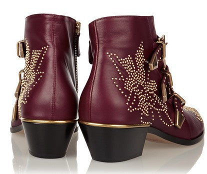 Women's studded plus size short boots