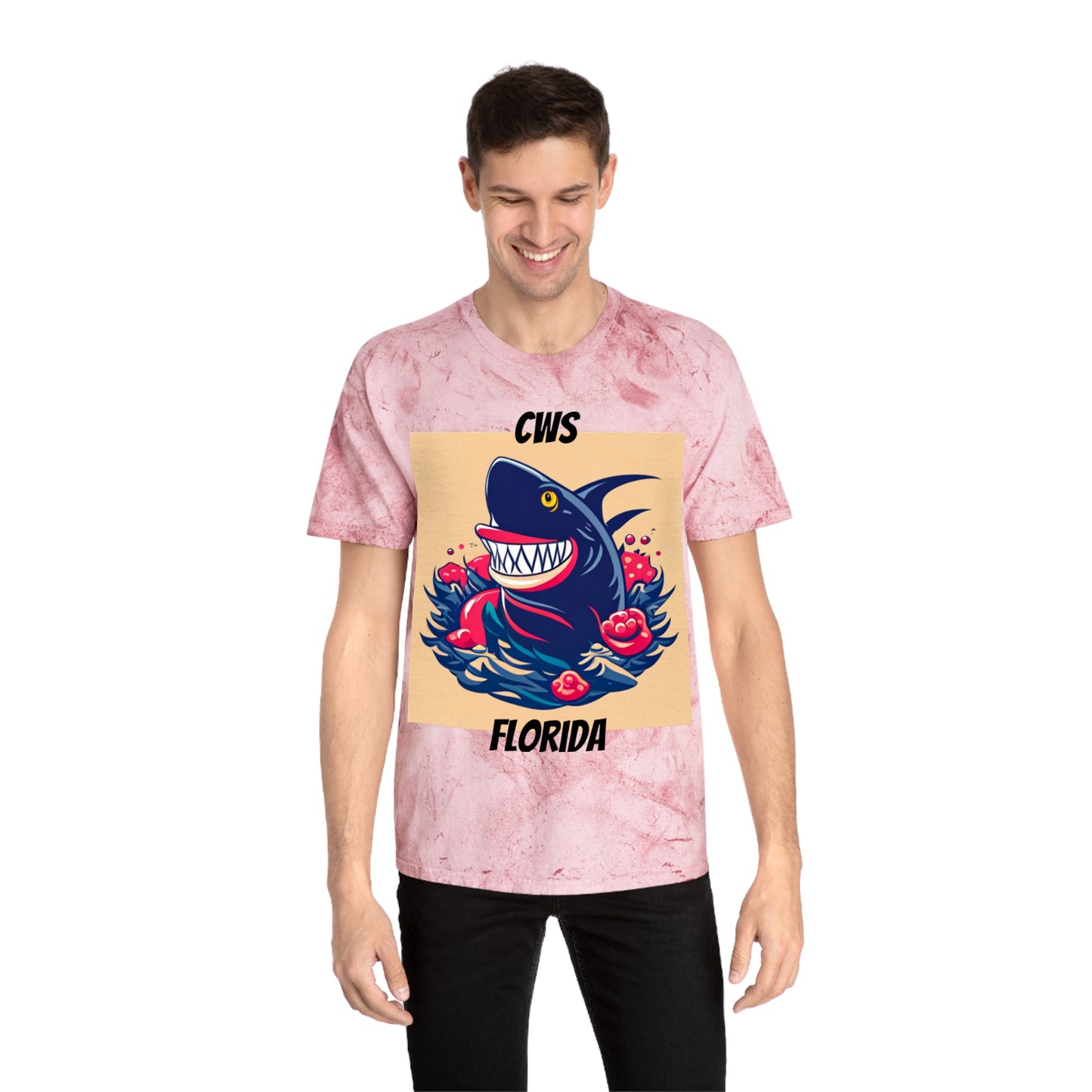 CWS Florida Shark Unisex Color Blast T-Shirt By Cozy Winter Store (ships within USA only)