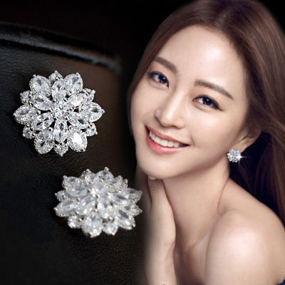 S925 reine Tremella nagel Blume Ohrringe Koreanische temperament sterling silber schmuck hypoallergen Ohrringe