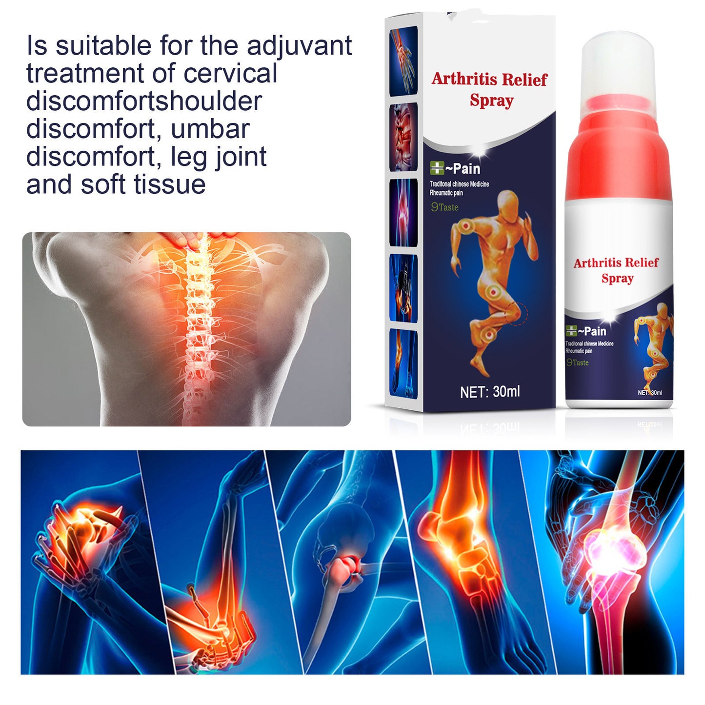 Lumbar Leg Joint Discomfort Relief Spray Joint Cold Compress Lotion