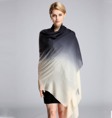 Gradient ring velvet cashmere shawl