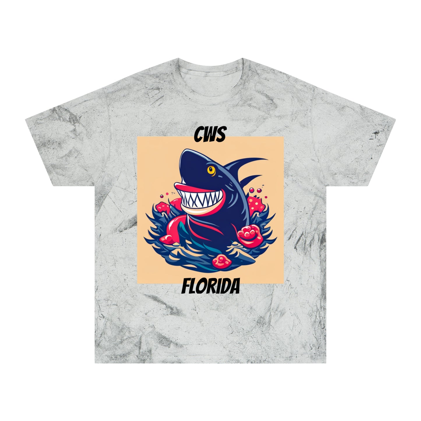 CWS Florida Shark Unisex Color Blast T-Shirt By Cozy Winter Store (ships within USA only)