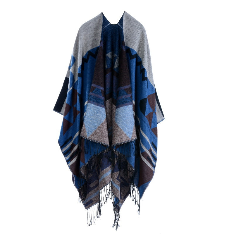 Travel split shawl cloak