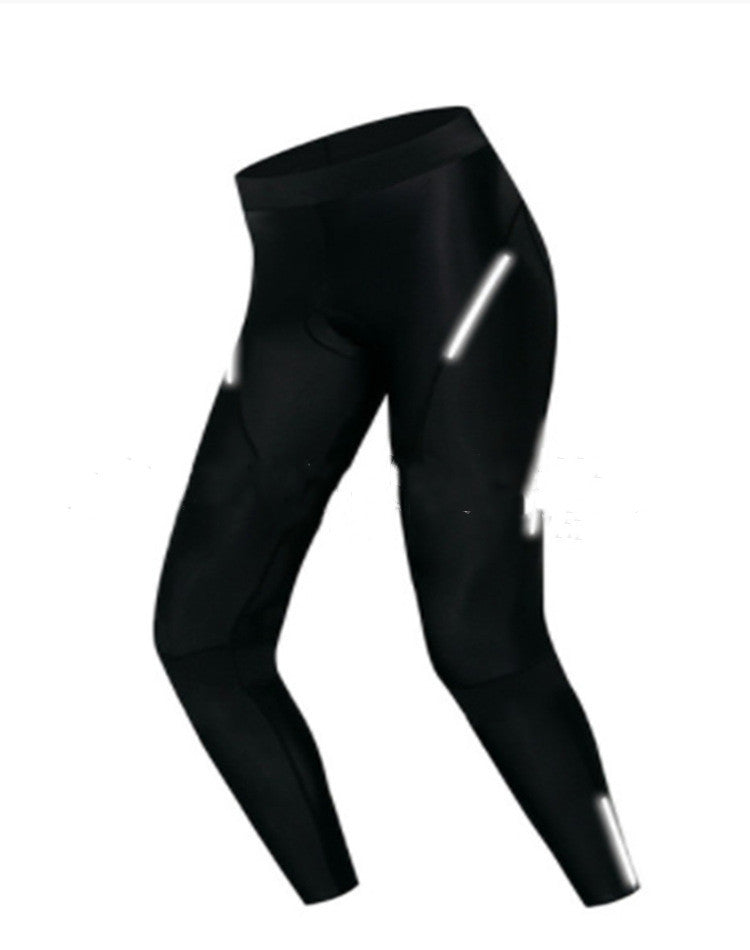 Pure Black Breathable Reflective Cycling Pants